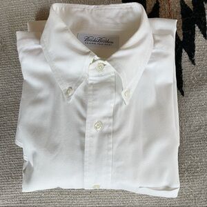Brooks Brothers Original Polo OCBD Button Down Dress Shirt White USA Made 15 35